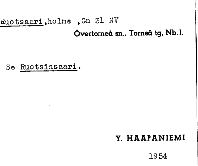 Bild på arkivkortet för arkivposten Ruotsaari, se Ruotsinsaari