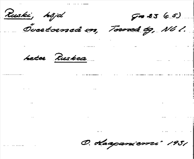 Bild på arkivkortet för arkivposten Ruski
