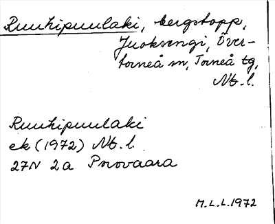 Bild på arkivkortet för arkivposten Ruuhipuulaki