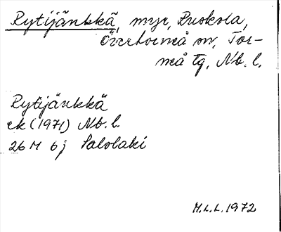Bild på arkivkortet för arkivposten Rytijänkkä