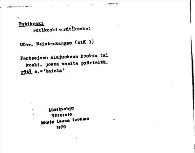 Bild på arkivkortet för arkivposten Rytikoski