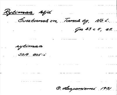 Bild på arkivkortet för arkivposten Rytimaa