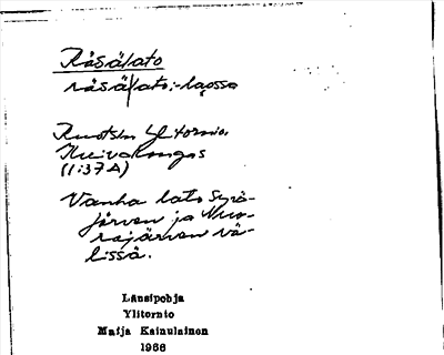 Bild på arkivkortet för arkivposten Räsälato