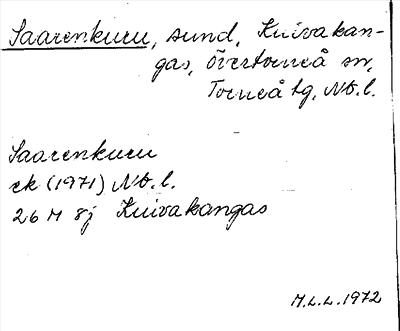 Bild på arkivkortet för arkivposten Saarenkuru