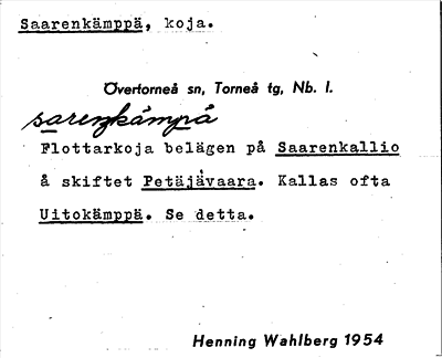 Bild på arkivkortet för arkivposten Saarenkämppä