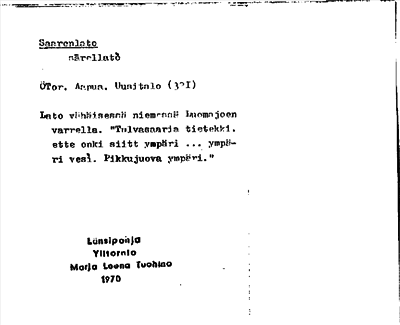 Bild på arkivkortet för arkivposten Saarenlato