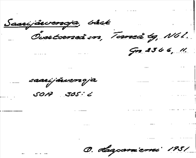 Bild på arkivkortet för arkivposten Saarijärvenoja