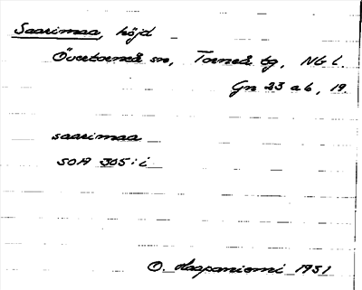 Bild på arkivkortet för arkivposten Saarimaa
