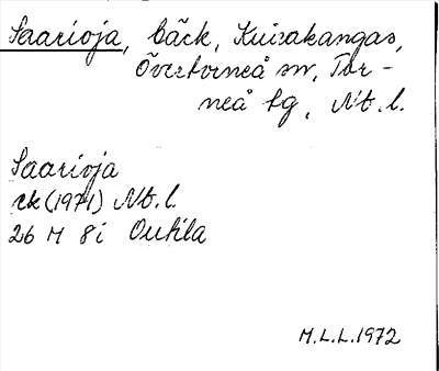 Bild på arkivkortet för arkivposten Saarioja