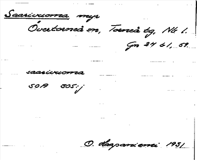 Bild på arkivkortet för arkivposten Saarivuoma