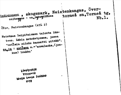 Bild på arkivkortet för arkivposten Sadinkangas