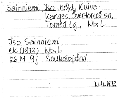Bild på arkivkortet för arkivposten Sainniemi, Iso