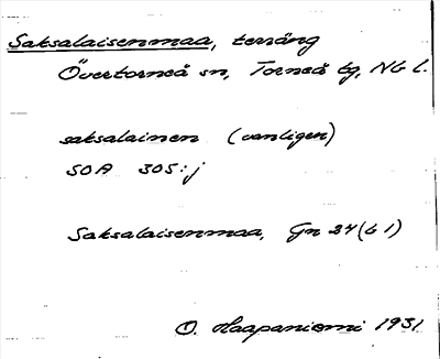Bild på arkivkortet för arkivposten Saksalaisenmaa