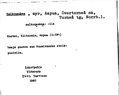 Bild på arkivkortet för arkivposten Salkonaukea