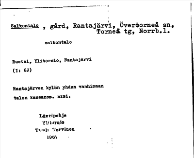 Bild på arkivkortet för arkivposten Salkontalo