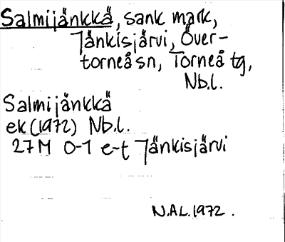 Bild på arkivkortet för arkivposten Salmijänkkä