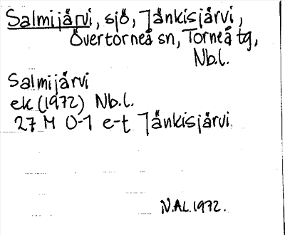 Bild på arkivkortet för arkivposten Salmijärvi