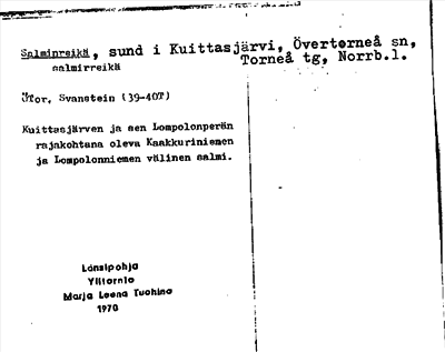 Bild på arkivkortet för arkivposten Salminreikä