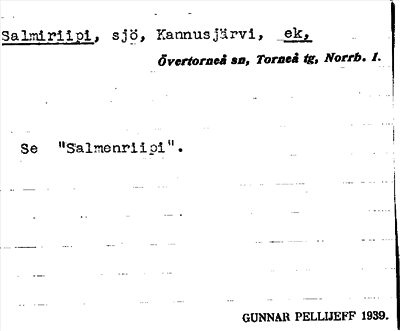 Bild på arkivkortet för arkivposten Salmiriipi, se Salmenriipi