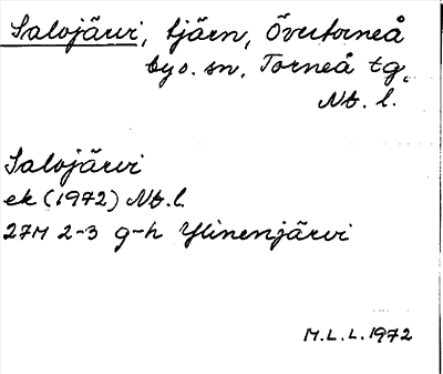 Bild på arkivkortet för arkivposten Salojärvi