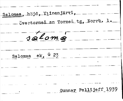 Bild på arkivkortet för arkivposten Salomaa