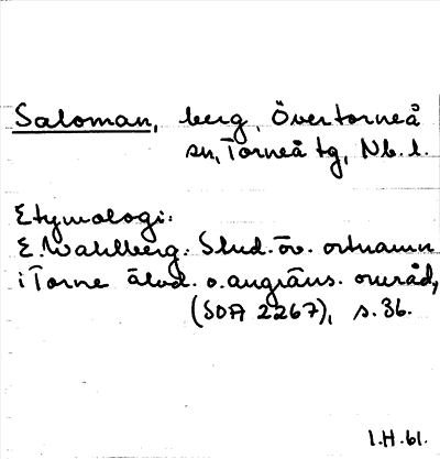 Bild på arkivkortet för arkivposten Saloman