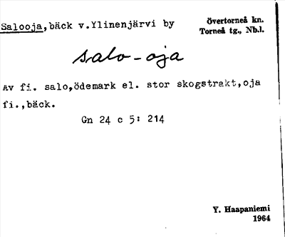 Bild på arkivkortet för arkivposten Salooja