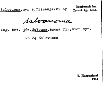 Bild på arkivkortet för arkivposten Salovuoma