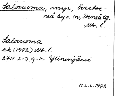 Bild på arkivkortet för arkivposten Salovuoma