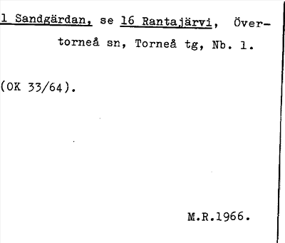 Bild på arkivkortet för arkivposten Sandgärdan, se 16 Rantajärvi