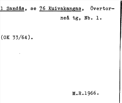 Bild på arkivkortet för arkivposten Sandås, se 76 Kuivakangas