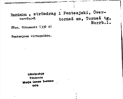 Bild på arkivkortet för arkivposten Sarviniva