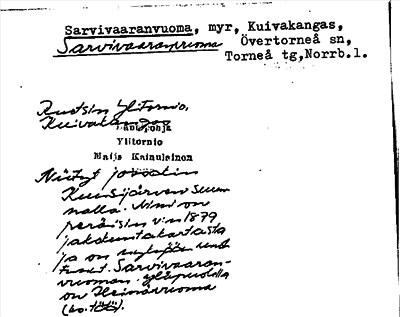 Bild på arkivkortet för arkivposten Sarvivaaranvuoma