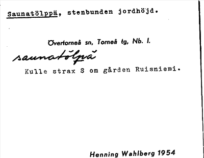 Bild på arkivkortet för arkivposten Saunatölppä