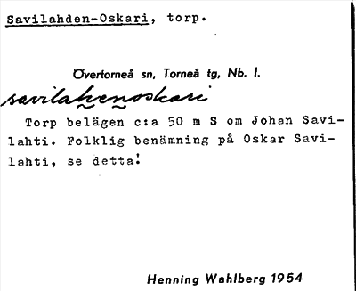 Bild på arkivkortet för arkivposten Savilahden-Oskari