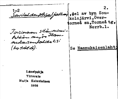 Bild på arkivkortet för arkivposten Savilahdenpohja