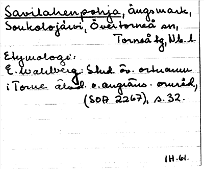Bild på arkivkortet för arkivposten Savilahenpohja