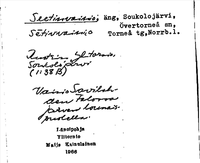 Bild på arkivkortet för arkivposten Seetinvainio