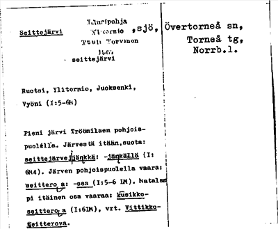 Bild på arkivkortet för arkivposten Seittejärvi