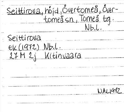 Bild på arkivkortet för arkivposten Seittirova