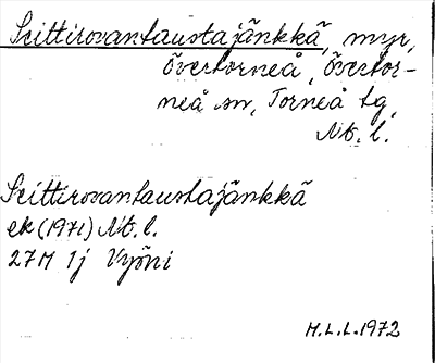 Bild på arkivkortet för arkivposten Seittirovantaustajänkkä