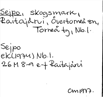 Bild på arkivkortet för arkivposten Sejpo