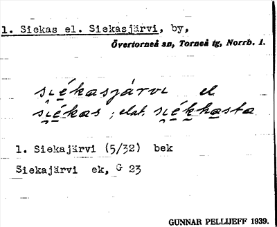 Bild på arkivkortet för arkivposten Siekas el. Siekasjärvi