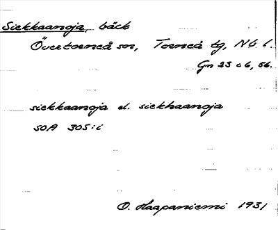 Bild på arkivkortet för arkivposten Siekkaanoja