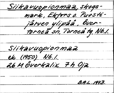 Bild på arkivkortet för arkivposten Siikavuopionmaa