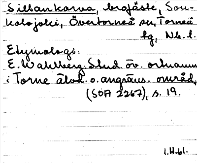 Bild på arkivkortet för arkivposten Sillankorva