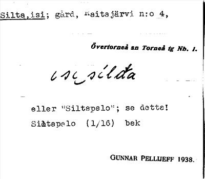 Bild på arkivkortet för arkivposten Silta, isi