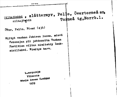 Bild på arkivkortet för arkivposten Siltajänkkä