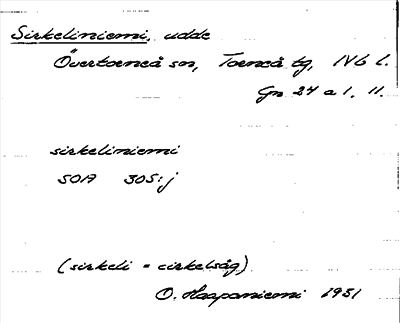 Bild på arkivkortet för arkivposten Sirkeliniemi