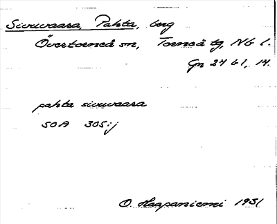 Bild på arkivkortet för arkivposten Sivuvaara, Pahta